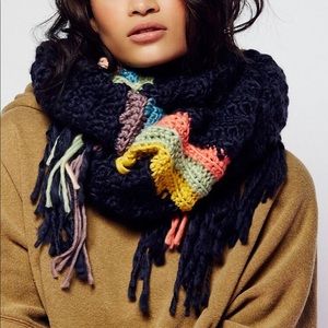 NWT Free People Rugby Rainbow Fringed Scarf